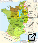 Karte Frankreichs um 1030
