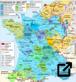 Karte Frankreichs um 1477
